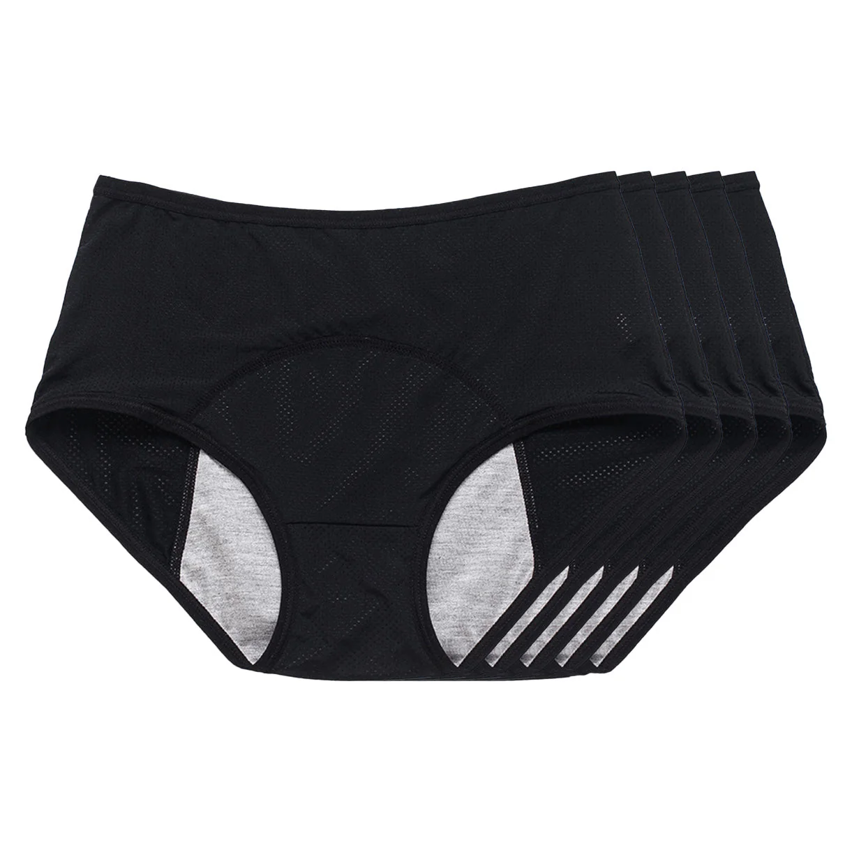 Comfy & Discreet Leakproof Underwear (Black 5-Pack) - Image 5